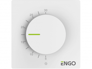 ENGO ESIMPLE230W (baltas) Laidinis, virštinkinis temperatūros reguliatorius su rankenėle, 230V
