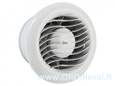Aukštatemperatūris MMotors ventiliatorius su guoliais MM-S 100 saunai, garinėms pirtims be laikmačio baltas apvalus 1