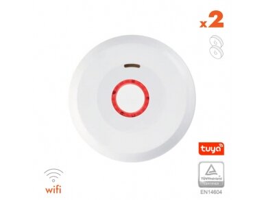 Dūmų detektorius XP-750W su WIFI, integruota 10 metų baterija 3V (2 vnt.)