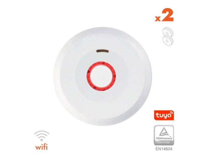 Dūmų detektorius XP-750W su WIFI, integruota 10 metų baterija 3V (2 vnt.)