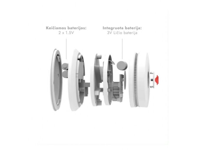 Dūmų detektorius XP-750W su WIFI, integruota 10 metų baterija 3V 3 Dūmų detektorius XP-750W su WIFI, integruota 10 metų baterija 3V 3
