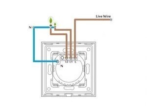 Dvipolis sensorinis jungiklis, nuotolinis valdymas (WIFI) (L ir N) (be panelės) 6