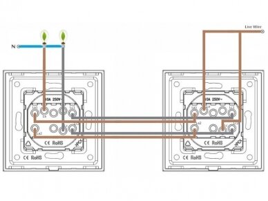 Dvipolis mechaninis jungiklis, perjungėjas (baltas) 1