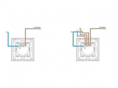 Dvipolis sensorinis jungiklis, nuotolinis valdymas (WIFI) (L ir N) (be panelės) 7
