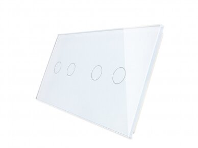 Dvivietė, dvipolė, sensorinė stiklo panelė (balta) 1