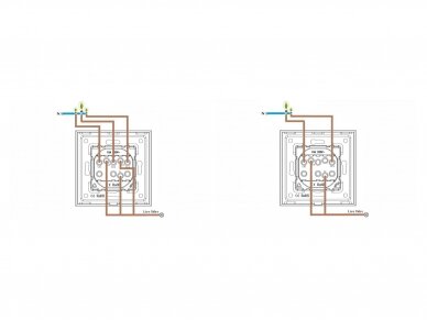 Dvivietis tripolis-dvipolis mechaninis jungiklis su stikliniu rėmeliu (juodas) 2