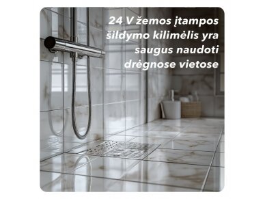 Elektrinis šildomų grindų kilimėlis - tinklelis Warmset Black 150 W 24 V (150-2-24) 8 Elektrinis šildomų grindų kilimėlis - tinklelis Warmset Black 150 W 24 V (150-2-24) 8