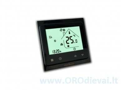 Elektroninis programuojamas termostatas (termoreguliatorius) Wellmo WTH51.36 NEW BLACK