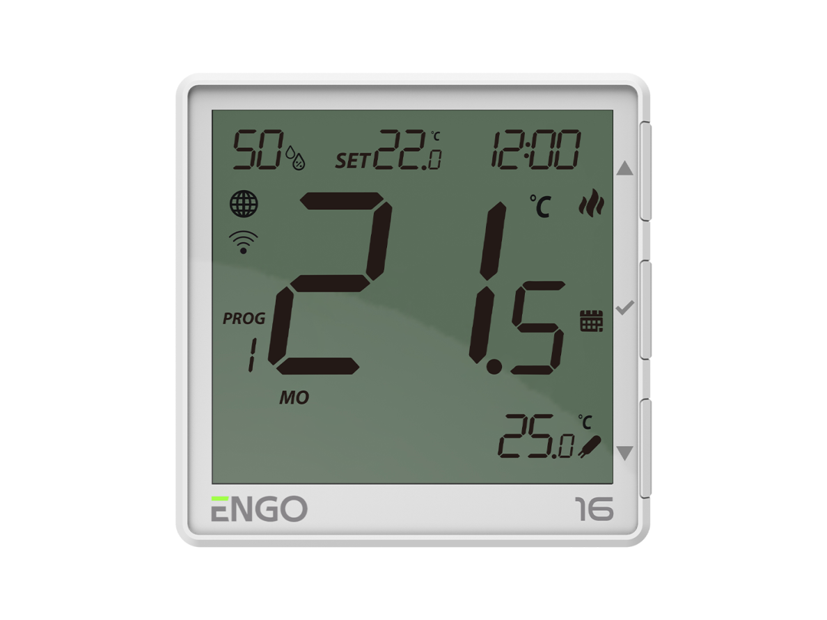 ENGO EONE-16W išmanusis termostatas su 16 A rele, baltas