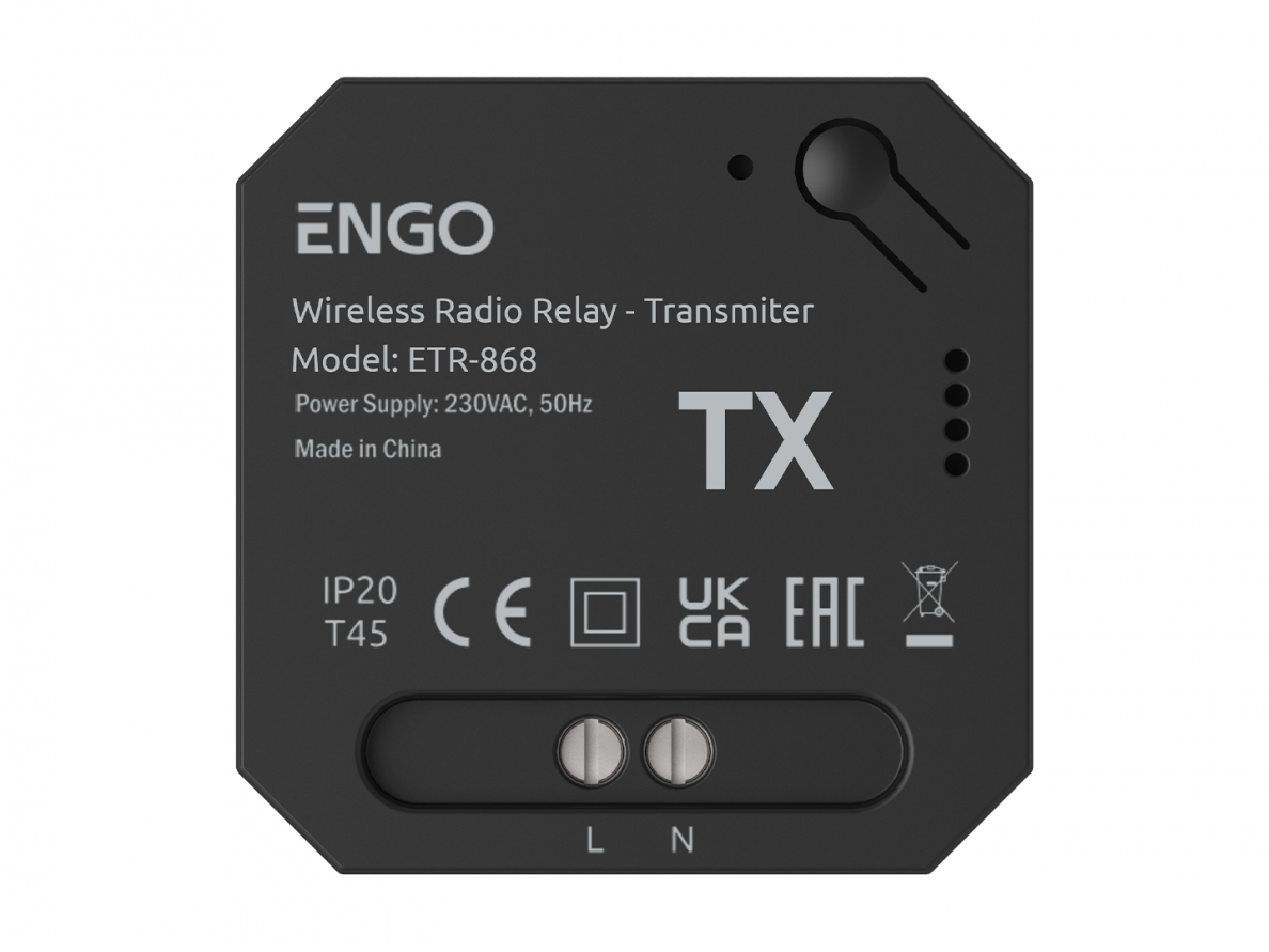 ENGO ETR-868 Radijo bangomis valdoma belaidė relė, 868 Mhz, 230 V 2 ENGO ETR-868 Radijo bangomis valdoma belaidė relė, 868 Mhz, 230 V 2