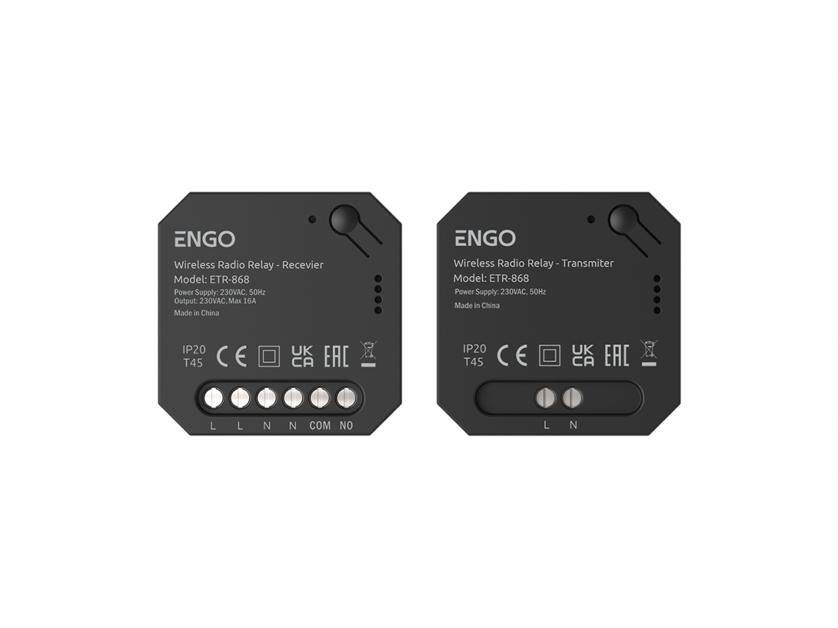 ENGO ETR-868 Radijo bangomis valdoma belaidė relė, 868 Mhz, 230 V