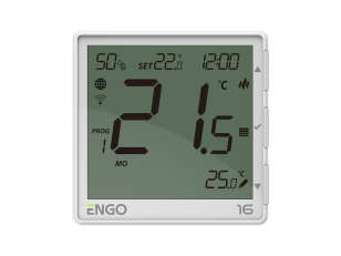 ENGO EONE-16W išmanusis termostatas su 16 A rele, baltas