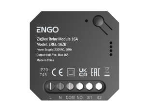 ENGO EREL-16ZB Smart Relay - ZigBee išmanioji relė skirta ENGO Smart sistemai, 1x16A, NO-COM