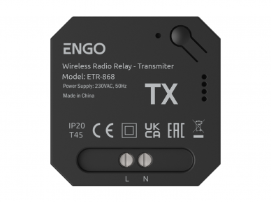 ENGO ETR-868 Radijo bangomis valdoma belaidė relė, 868 Mhz, 230 V 2