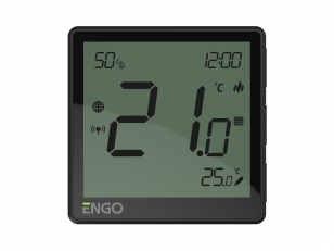 ENGO EONEBATB (juodas) Internetinis, virštinkinis temperatūros reguliatorius „ZigBee“, ličio baterija