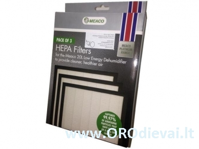 HEPA filtrų rinkinys Meaco oro sausintuvui 20L Platinum
