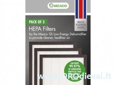HEPA filtrų rinkinys oro sausintuvui 12L Platinum Meaco