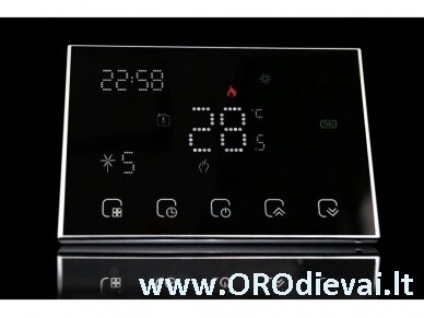 Išmanus termostatas su WiFi SPRING TR8000-RWB belaidis, universalus, juodas, 16A +beįtampinis kontaktas 5
