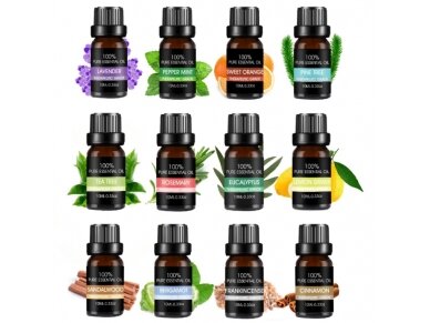 Naturalus eterinių aliejų rinkinys Bohomi Home Spa 100% Pure 12 x 10ml 2 Naturalus eterinių aliejų rinkinys Bohomi Home Spa 100% Pure 12 x 10ml 2