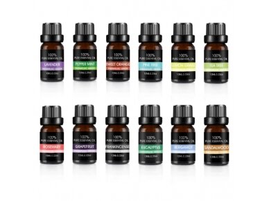 Naturalus eterinių aliejų rinkinys Bohomi Home Spa 100% Pure 12 x 10ml 3