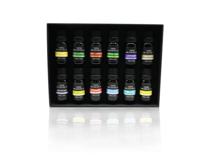 Naturalus eterinių aliejų rinkinys Bohomi Home Spa 100% Pure 12 x 10ml 1