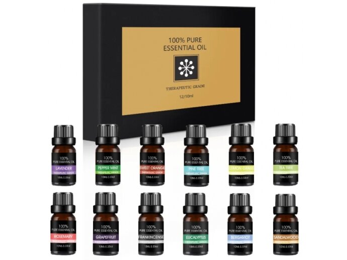 Naturalus eterinių aliejų rinkinys Bohomi Home Spa 100% Pure 12 x 10ml Naturalus eterinių aliejų rinkinys Bohomi Home Spa 100% Pure 12 x 10ml