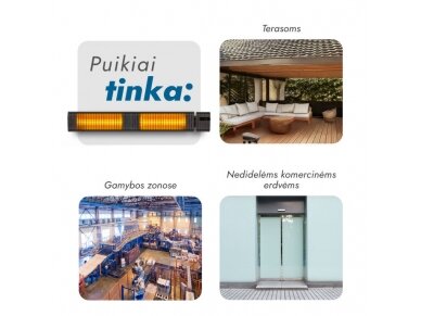 Pastatomas Infraraudonųjų spindulių šildytuvas Heatum H3000R EMPIRE su trikoju stovu 4