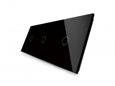 Trivietė, vienpolė, sensorinė stiklo panelė (juoda) 1