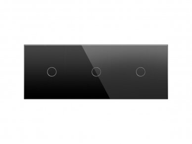 Trivietė, vienpolė, sensorinė stiklo panelė (juoda)