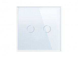 Vienvietė, dvipolė, sensorinė stiklo panelė (balta)